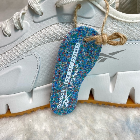 Reebok Women's Zig Dynamica Adventure Sneaker, White/Cream/Leopard, Size 8.5 - Picture 9 of 9